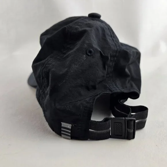 Adidas Hat Mens Relaxed Strap Back Black Reflective Running Lightweight Trefoil - Picture 6 of 9